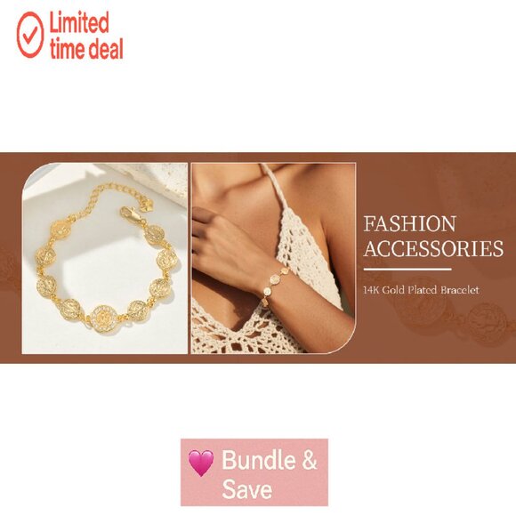 14K Gold Plated Virgin Mary Bracelet, Adjustable Catholic Jewelry Gift - Picture 8 of 8